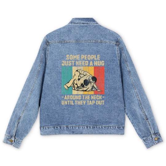 Some People Just Need A Hug Vintage BJJ Brazilian Men's Denim Jackets