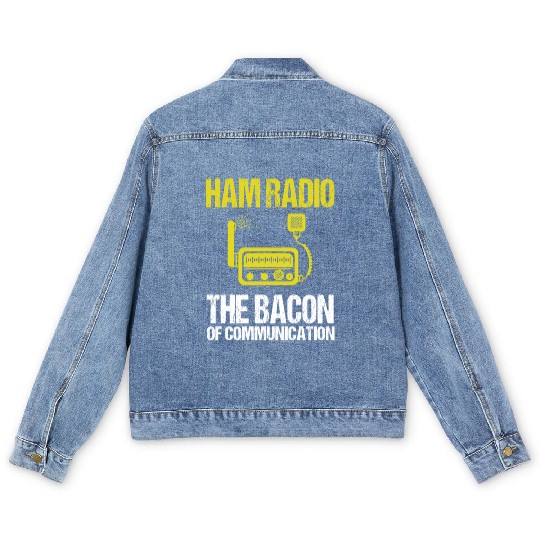 Ham Radio Bacon Amateur Radio Men's Denim Jackets