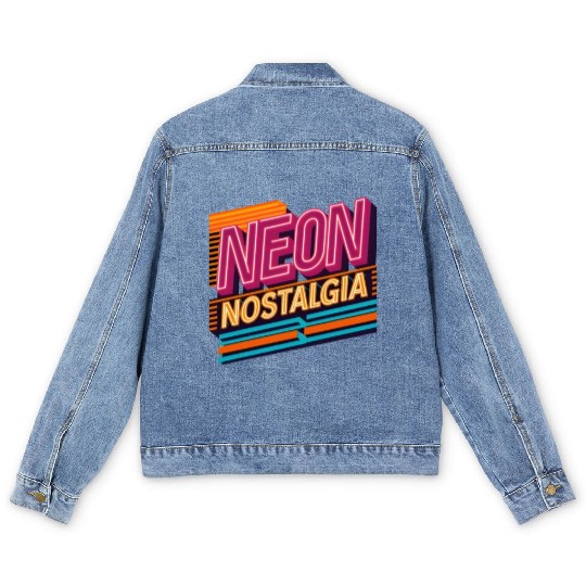 Neon Nostalgia: Pay homage to the retro neon aesth Men's Denim Jackets