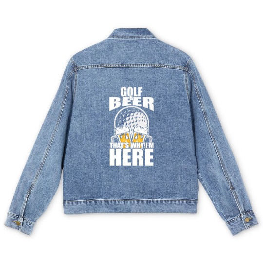 Funny Golf Beer Men's Denim Jackets Funny Picture