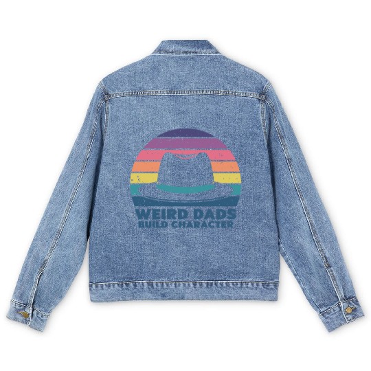 Weird Dads Build Character Funny Dad Men's Denim Jackets