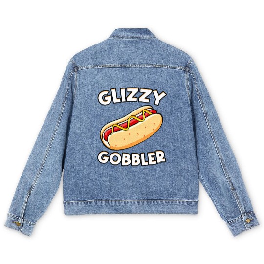 Hot Dog Glizzy Gobbler Number One Gladiator Men's Denim Jackets