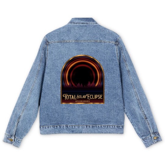 Total Solar Eclipse 2024 - Astronomy Men's Denim Jackets