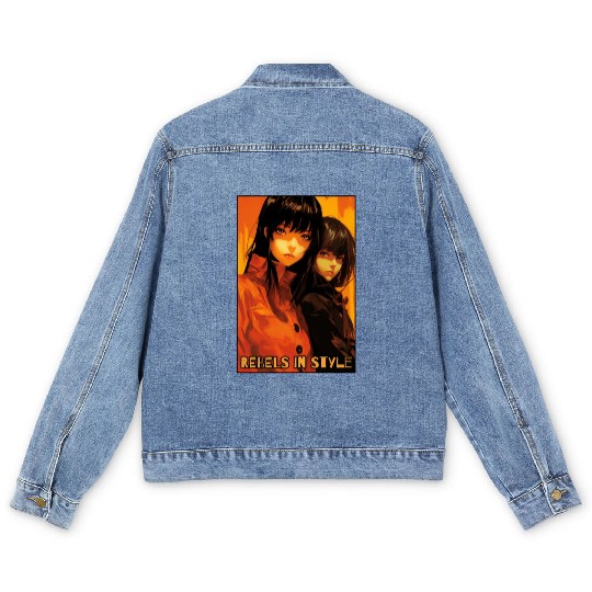 Rebels in Style: Anime Girls Men's Denim Jackets