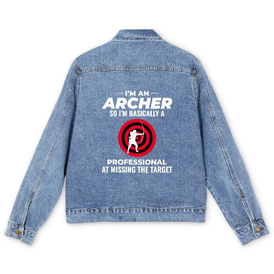 Archery Targets Archer Bullseye Shooting Sport Men's Denim Jackets