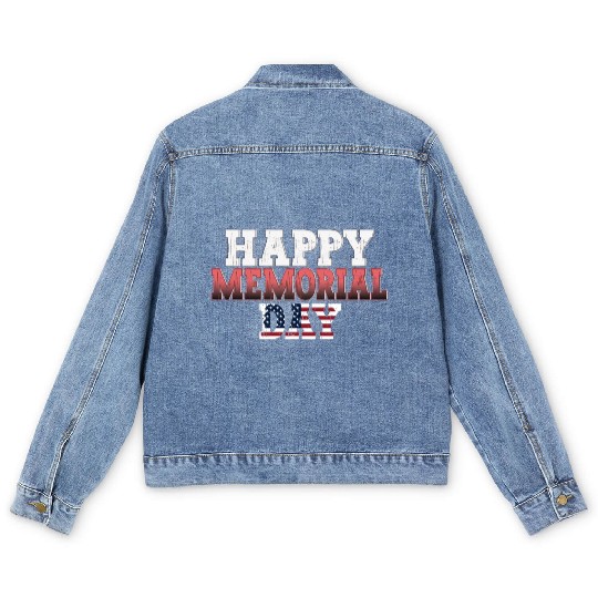 Patriotic Memorial Day Flag Design Men's Denim Jackets