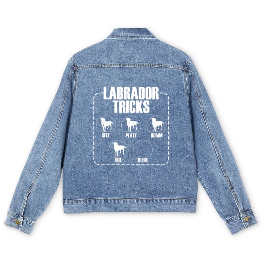 LABRADOR TRICKS Funny Labrador Retriever Dog Men's Denim Jackets