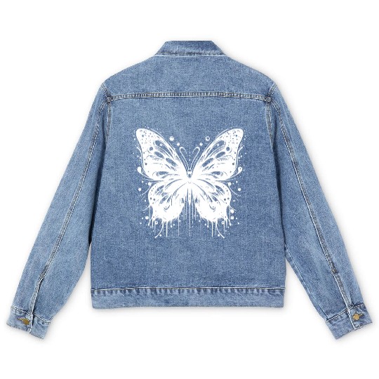 Pretty Tattoo Kids Style Butterfly Men's Denim Jackets