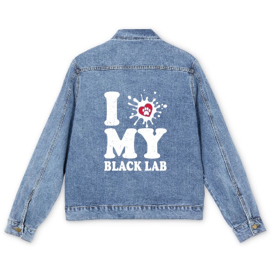 I Love My Black Lab Labrador Retriever Owner Men's Denim Jackets