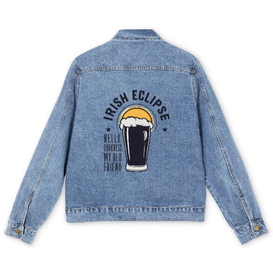 Irish Solar Eclipse - Hello Darkness My Old Friend Men's Denim Jackets