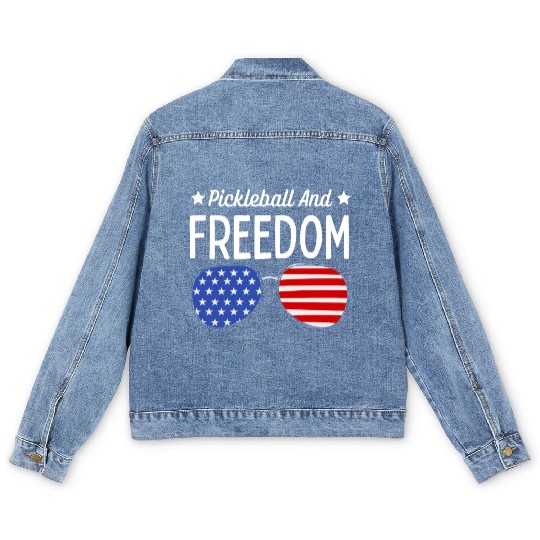 Pickleball and Freedom Men's Denim Jackets