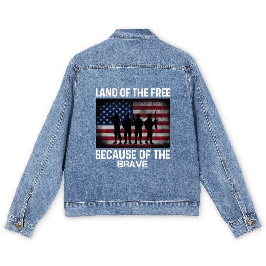 Land of the free because of the brave Men's Denim Jackets