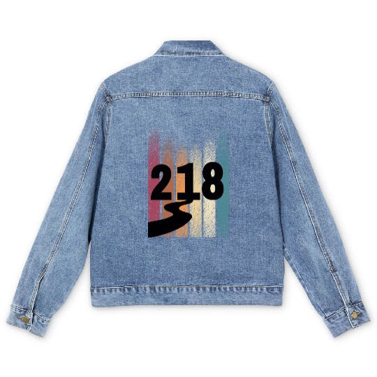 218 Area Code Retro Minnesota Duluth Men's Denim Jackets
