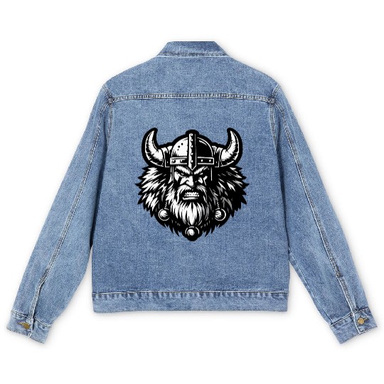 Powerful Viking Warrior Version 5 Men's Denim Jackets