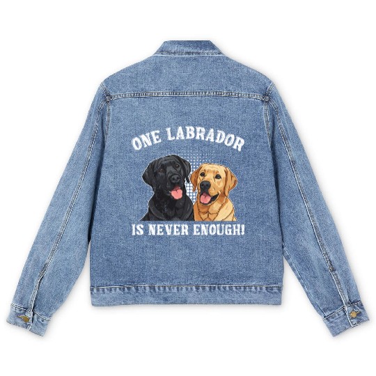 Labrador Lover ONE LABRADOR IS NEVER ENOUGH Men's Denim Jackets