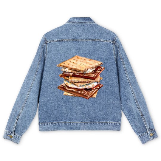 Graham Crackers Chocolate Marshmallow Smores Men's Denim Jackets