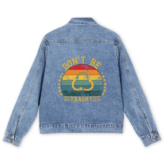 world wild save environment don't be trashy Men's Denim Jackets