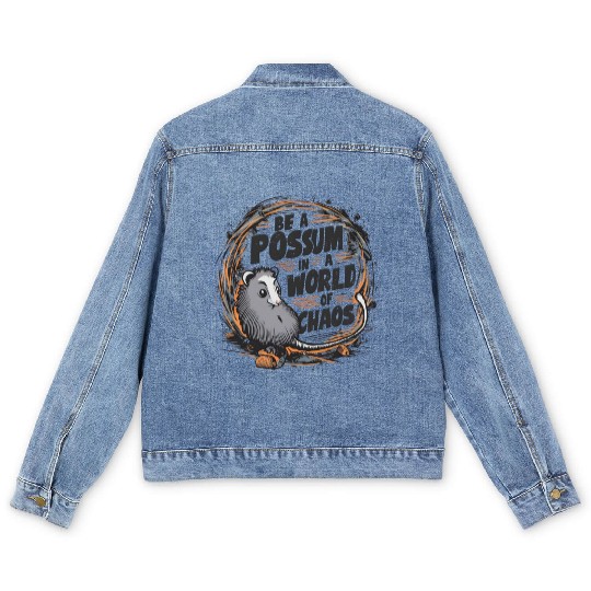 Be a Possum in a world of chaos Street Cats Squad Men's Denim Jackets