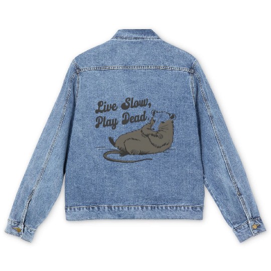 Funny Possum Live slow play dead Street Cat Men's Denim Jackets