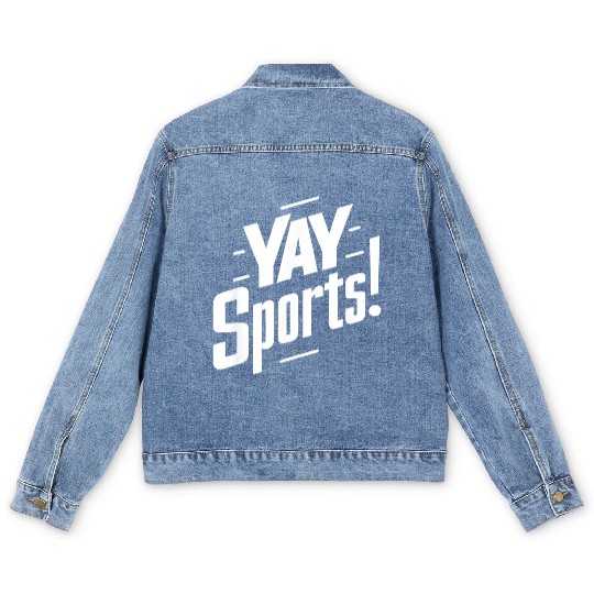 Yay Sports Funny Sarcastic Saying Slogan Men's Denim Jackets