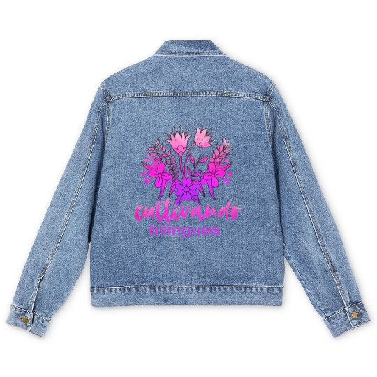 Cultivando Bilingües Spanish Teacher Men's Denim Jackets
