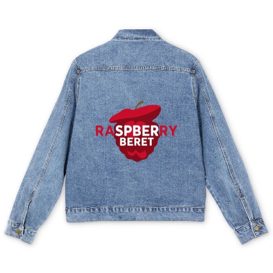 Cute Raspberry Beret Men's Denim Jackets