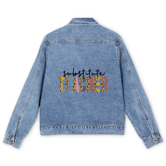 Substitute Teacher Back To School Sub Teacher Men's Denim Jackets