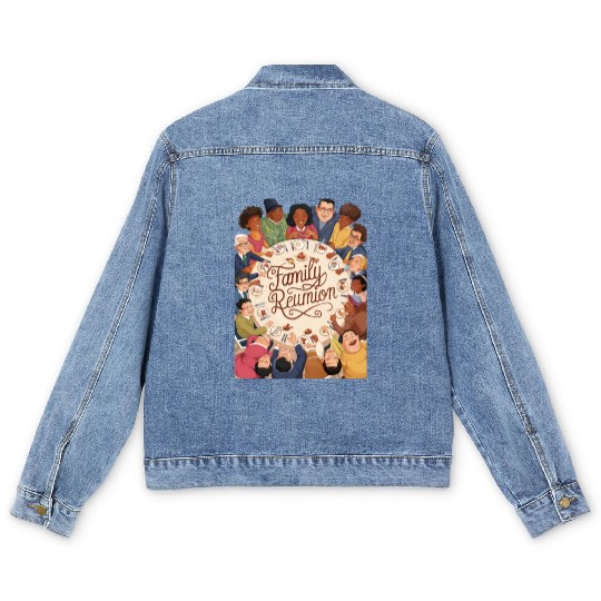 Joyous Family Reunion Feast Men's Denim Jackets