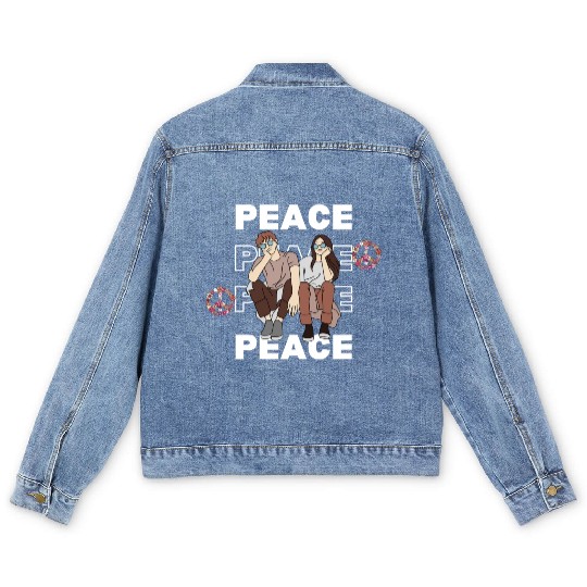 Peaceful Friends: Modern Graphic Men's Denim Jackets