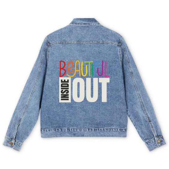 Beautiful Inside Out (black) Men's Denim Jackets
