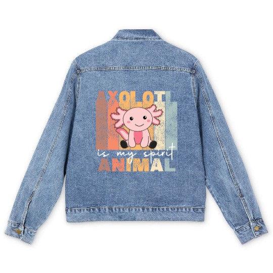 Axolotl Is My Spirit Animal - Sweet Axolotl Men's Denim Jackets