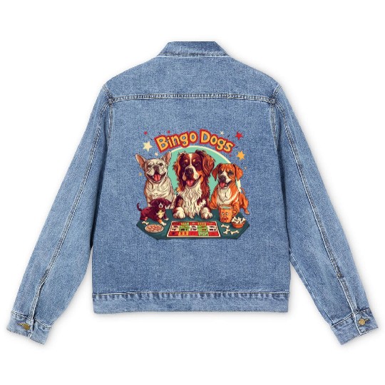 Bingo Dogs Player Lover Friends Men's Denim Jackets