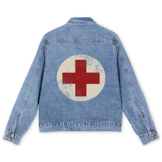WW2 Combat Medic Symbol Men's Denim Jackets
