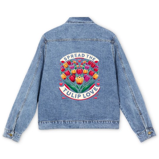 Tulips Tulip Flower Yes I Talk To Tulips Men's Denim Jackets
