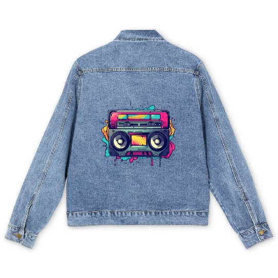 Retro Classic Cassette Tape for a 80s Fan Men's Denim Jackets