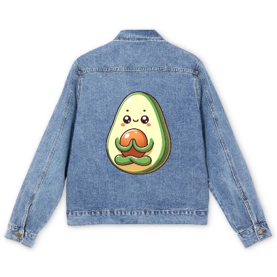 Avocado Meditation Zen Levitation Men's Denim Jackets