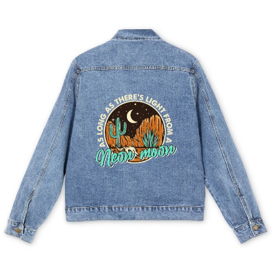 Neon Moon Cactus Country Mountain Western Cow Men's Denim Jackets