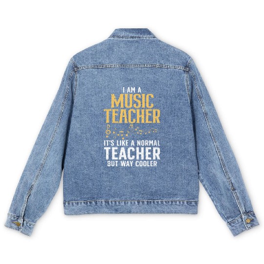 Cool Music Teacher Art School Orchestra Men's Denim Jackets