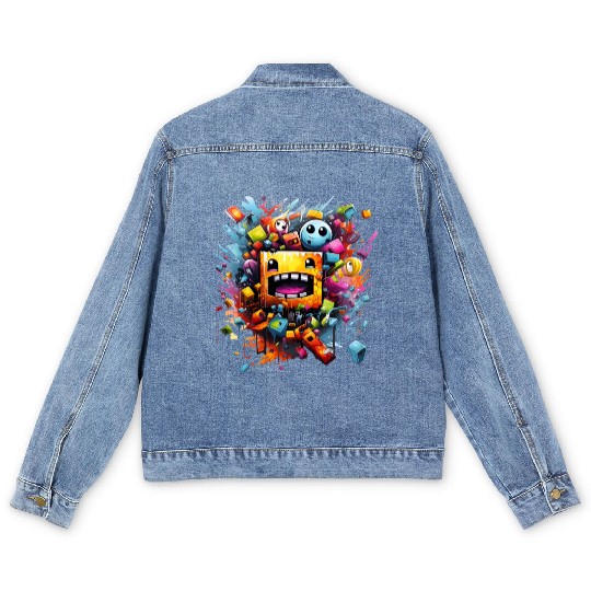 geometry dash Men's Denim Jackets