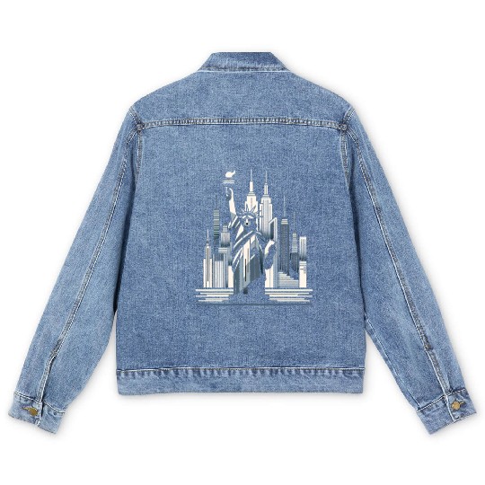 Statue of Liberty Embrace Men's Denim Jackets
