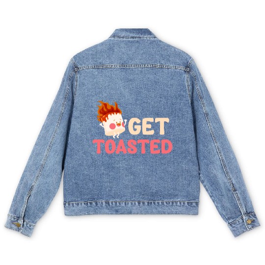 Get Toasted Marshmallow Puns Cocoa RV Mountain Men's Denim Jackets