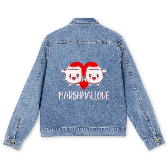 Marshmallove Marshmallow Puns Cocoa RV Mountain Men's Denim Jackets