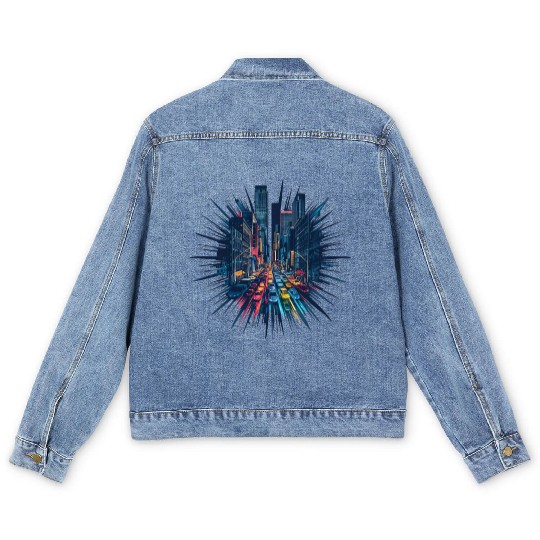 City Lights Symphony: Mystery and Thriller. Men's Denim Jackets