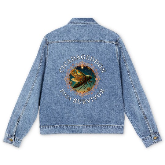 Cicadageddon Invasion Tour 2024 Funny Cicada Event Men's Denim Jackets