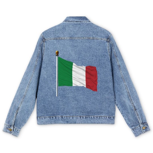 italy flag Men's Denim Jackets