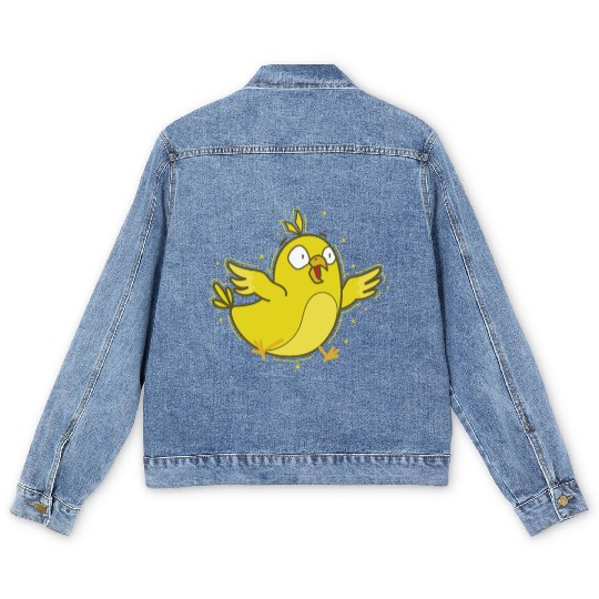 Canary Bird sweet and yellow Men's Denim Jackets