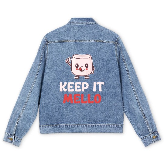Keep It Mello Marshmallow Puns Cocoa RV Mountain Men's Denim Jackets