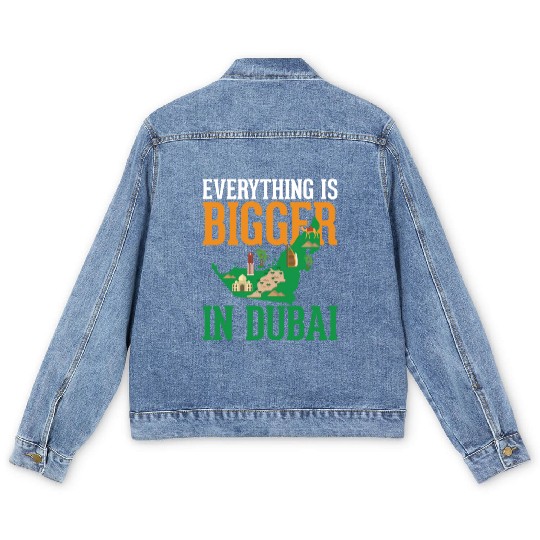 Dubai Map: The City of Dreams Men's Denim Jackets