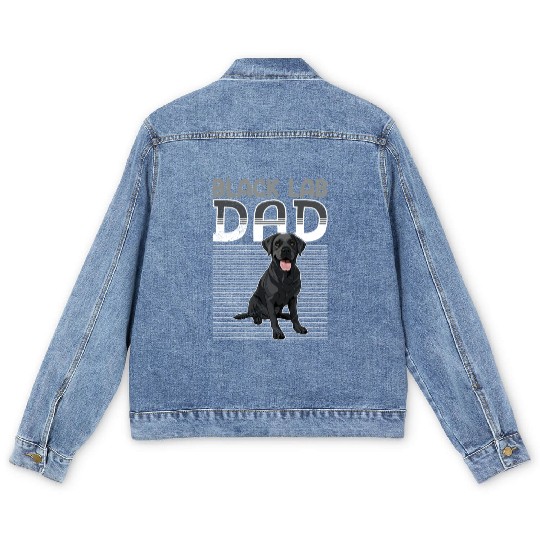 Black Labrador BLACK LAB DAD Labrador Owner Men's Denim Jackets