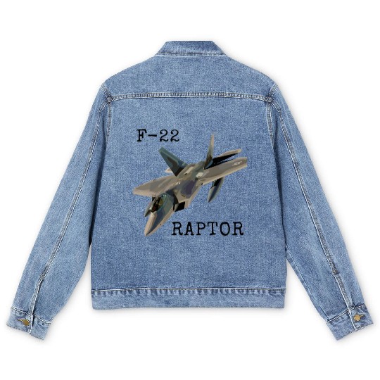 Air Force F-22 Raptor Fighter Jet Military Pilot Men's Denim Jackets